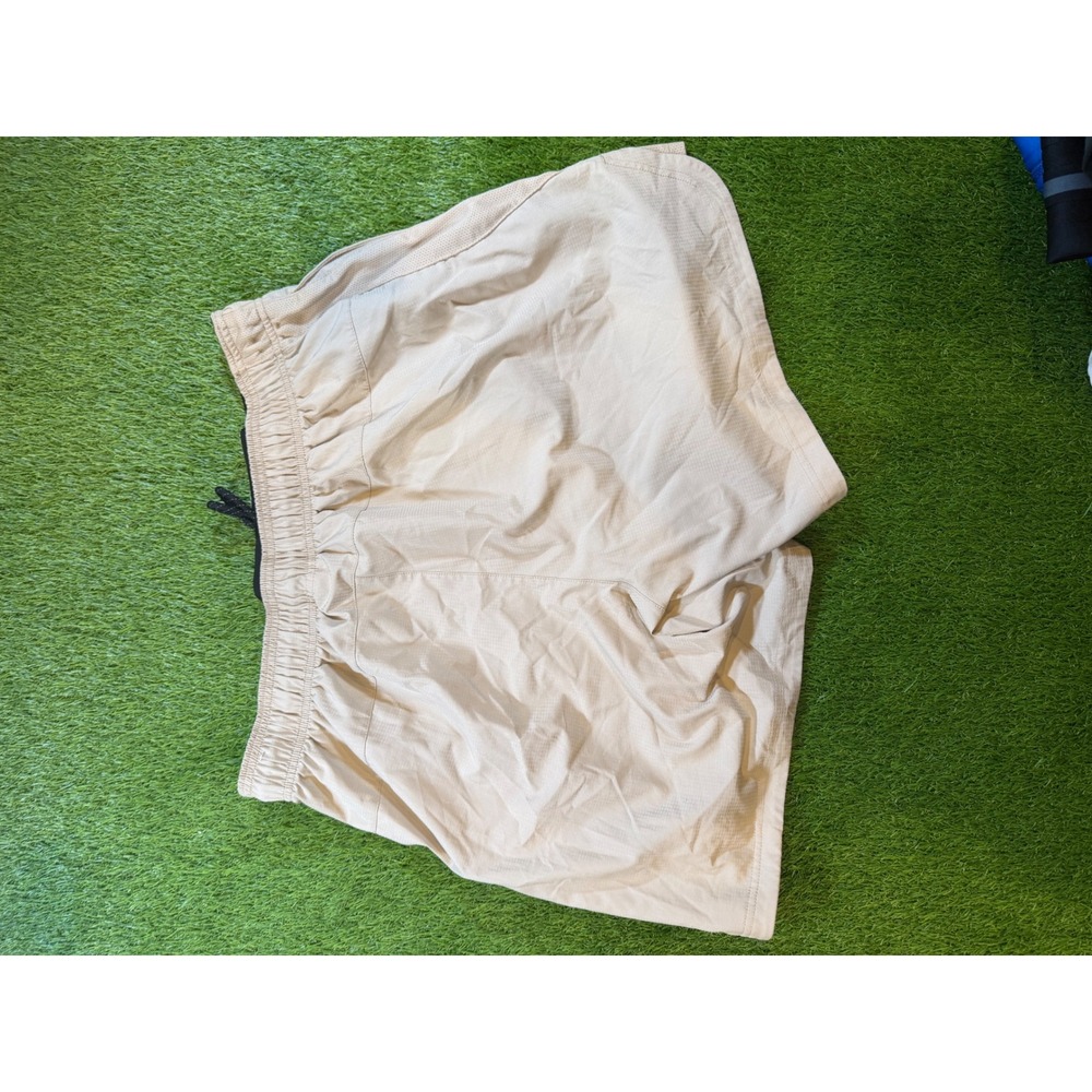 Reebok Mens Athletic Training Shorts Tan Beige XL Drawstring Mesh Side Panels - Picture 4 of 4